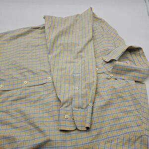 Brooks Brothers Men's Yellow/Blue Check‎ 346 Button Down Shirt Size M